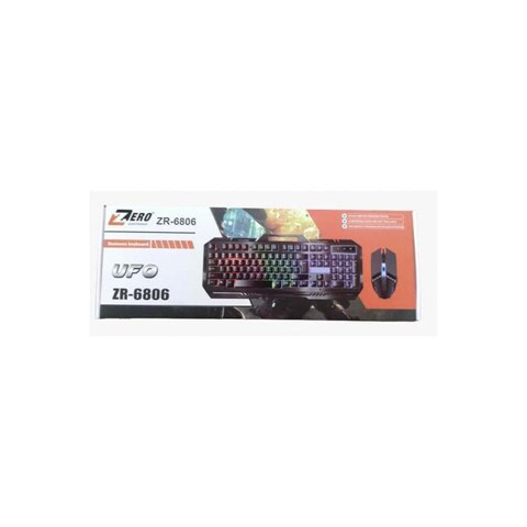 زيرو ZR6806 مجموعة كومبو تتكون من كيبورد + ماوس باضاءة ميتاليك