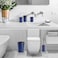 Bathroom Accessories Set of 6 Unique Design 6 Pieces Bathroom Accessory Set Soap Dispenser Toothbrush Holder Tooth Mug Soap Dish Toilet Brush Rubbish for Bathroom Home Decor (Blue)