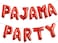 Party Time 11-Pieces Red 16" Pajama Party Banner Metallic Letter Foil Balloons, Alphabet Mylar Balloons for Birthday Theme Pajama Party Decoration - Party Supplies
