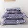 RISHAHOME 4 Piece Single Size Duvet Cover Set Microfiber 160x210 cm Spun Pearl