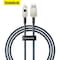 BASEUS Unbreakable Series 1m USB to iP 2.4A Fast Charging Aramid Fiber Braided Data Cable  2.4A 1M - iPhone 11/12/13/14/Pro/Pro Max/SE  Stellar White