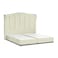 In House Shumt Velvet Bed Frame - King - 200x200 cm - Ivory