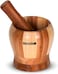 Royalford Pestle &amp; Mortar Set, Premium Bamboo, 16cm (6.3") Diameter, Ideal For Herbs, Spices, Ginger, Garlic Grinder &amp; Crusher, Natural Pestle &amp; Mortar Set, Durable, Long-Lasting &amp; Easy Cleaning