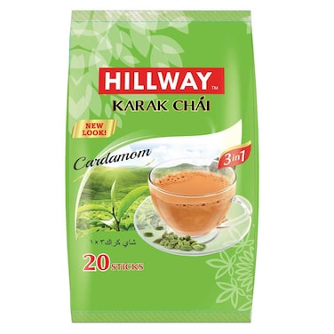Hillway Karak Chai 3-in-1 Cardamom Flavour Sticks 20 Sachet