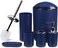 Bathroom Accessories Set,6-Piece Bathroom Gift Set,Toothbrush Holder,Toothbrush Cup,Soap Dispenser,Soap Dish,Toilet Brush Holder,Trash Can,Tumbler Bathroom Accessory Set Complete,Dark Blue