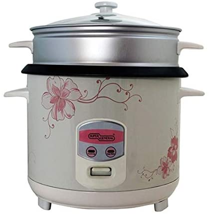 Super General Electric Rice Cooker, White, &lrm;SGRC 22W