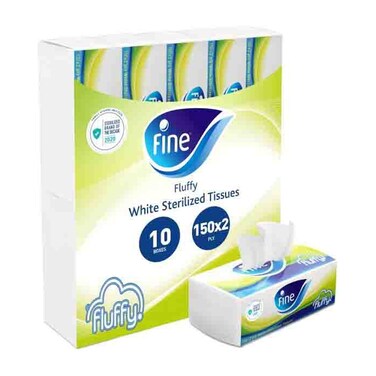 Fluffy Sterilized Facial Tissues 150 x2 Ply