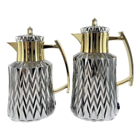 Home Maker Flask QDP Silver And Gold 0.7L+1.0L 2 PCS