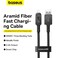 BASEUS Unbreakable Series 1m USB to iP 2.4A Fast Charging Aramid Fiber Braided Data Cable  2.4A 1M - iPhone 11/12/13/14/Pro/Pro Max/SE (Cluster Black)