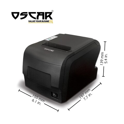 OSCAR POS88F 80mm Thermal Bill POS Receipt Printer USB &amp; Serial &amp; Ethernet With Auto Cutter &amp; Kitchen Beep ESC POS Support Black Color