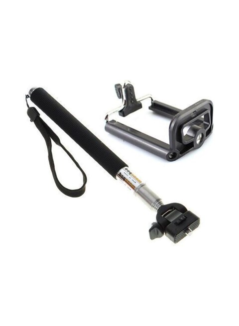 Generic - Selfie Stick Monopod With Bluetooth Shutter Remote Black