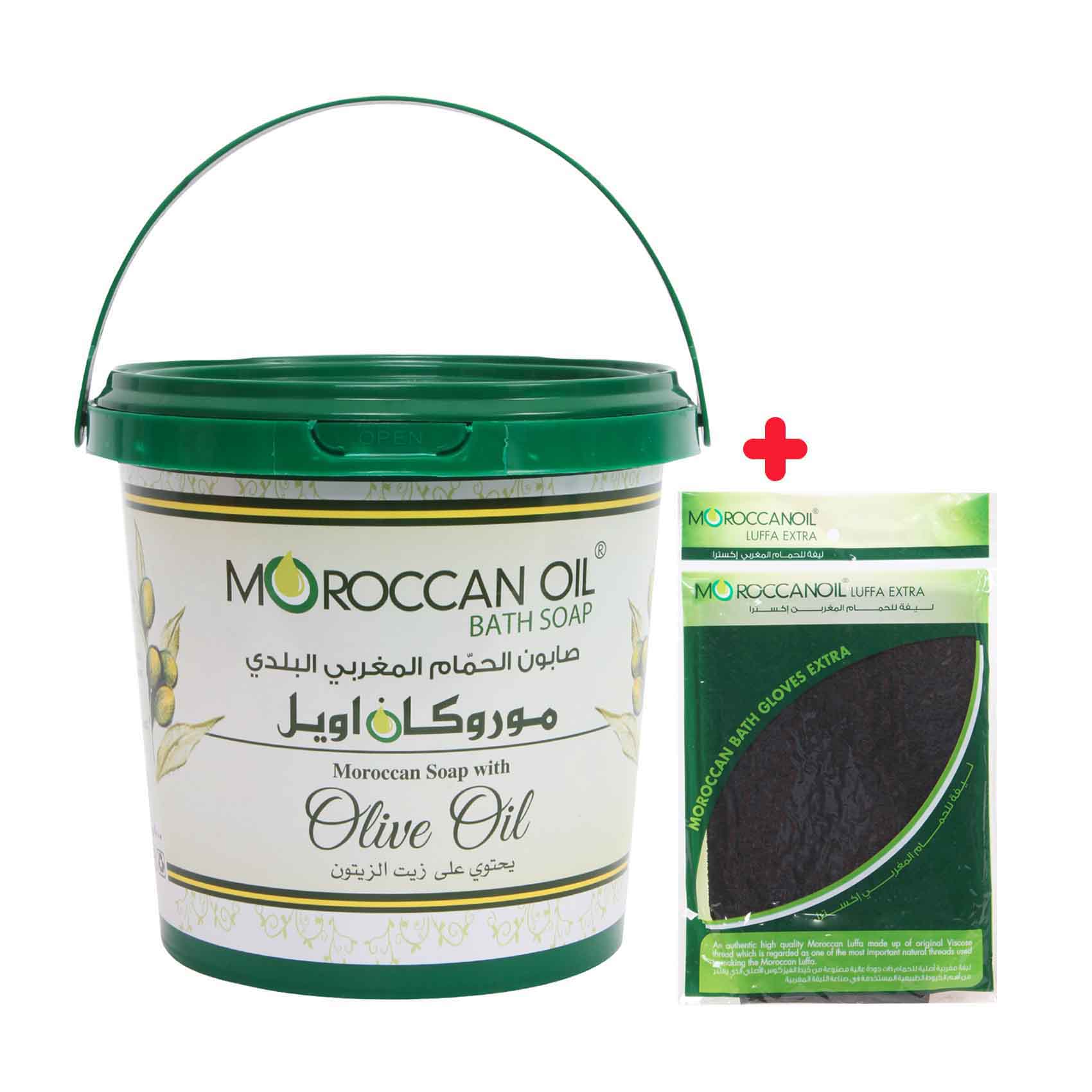 Moroccan Polish Soap 1L + Luffa