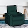 In House Velvet Rocking &amp; Rotating Cinematic Recliner Chair With Cups Holder - Dark Green - AB08