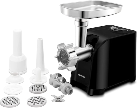 Sharp 2200W 3 Disc Meat Mincer/Grinder/Sausage/Kebab Maker Eg Pl41 K3, Japan Blade With Reverse Function, Black Silver