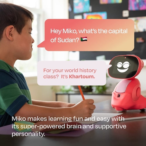 Miko My Companion Miko 3 : AI-Powered Smart Robot for Kids   STEM Learning &amp; Educational Robot   Interactive Robo with Coding apps + Unlimited Games + programmable   For Kids 5-10 Years Old   Red