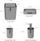 Generic Bathroom Accessory Set - 4 Piece Grey Bathroom Accessories Set With Trash Can, Soap Dish, Soap Dispenser, Toothbrush Cup, Bathroom Decor Sets With Desktop Small Trash Can - Grey Stripe