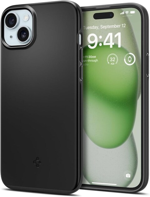 Spigen Thin Fit designed for iPhone 15 Plus case cover (2023) - Black