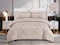 Comfy 6-Pcs Luxurious Cotton King Size Geometric Comforter Set-Beige