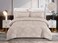 Comfy 6-Pcs Luxurious Cotton King Size Geometric Comforter Set-Beige