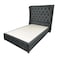 In House Lychee Velvet Bed Frame - Queen - 200x160 cm - Dark Gray