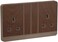 Schneider Electric AvatarOn Double Switch Socket 3P With Shutter 13Amps 250V Wood, E83T25_WD_G12