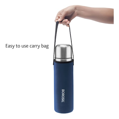 Borosil Hydra Vacuum Insulated Thermo Flask Blue 500ml