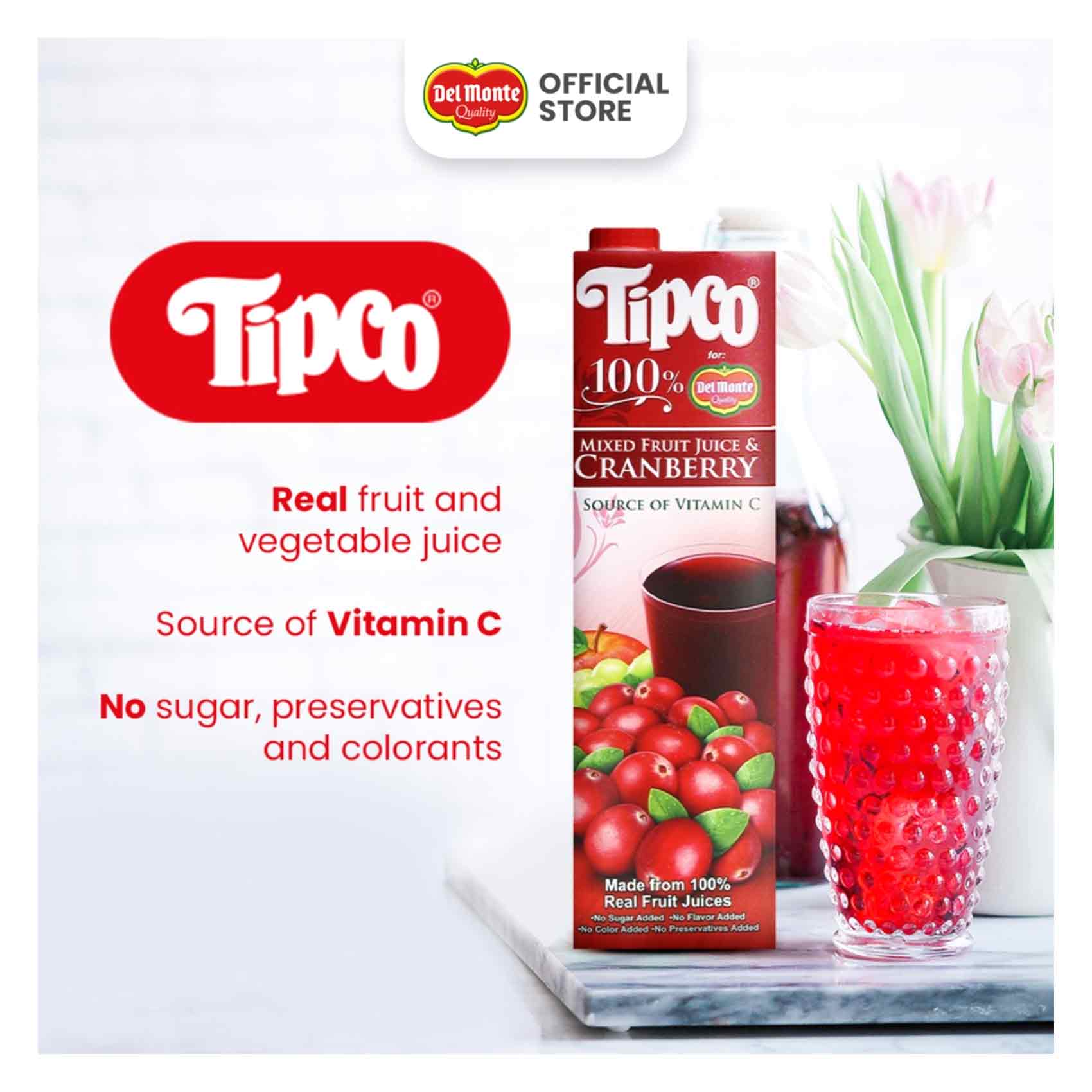 Tipco Juice Cranberry And Mixed Fruit Flavor 1 Liter product thumbnail 2