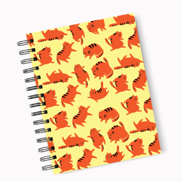 Loud Universe Spiral Notebook Cat Pattern Hard Cover Notebook with Premium High Quality Paper A5 Size