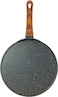 مقلاة مسطحة من الالومنيوم المطلي بالجرانيت من رويالفورد، شواية من 5 طبقات ومقبض بكلايت مع لمسة من خشب متين، متوافقة مع موقد الغاز والهالوجين والطبق الساخن والسيراميك، متعددة الالوان، طراز RF10766