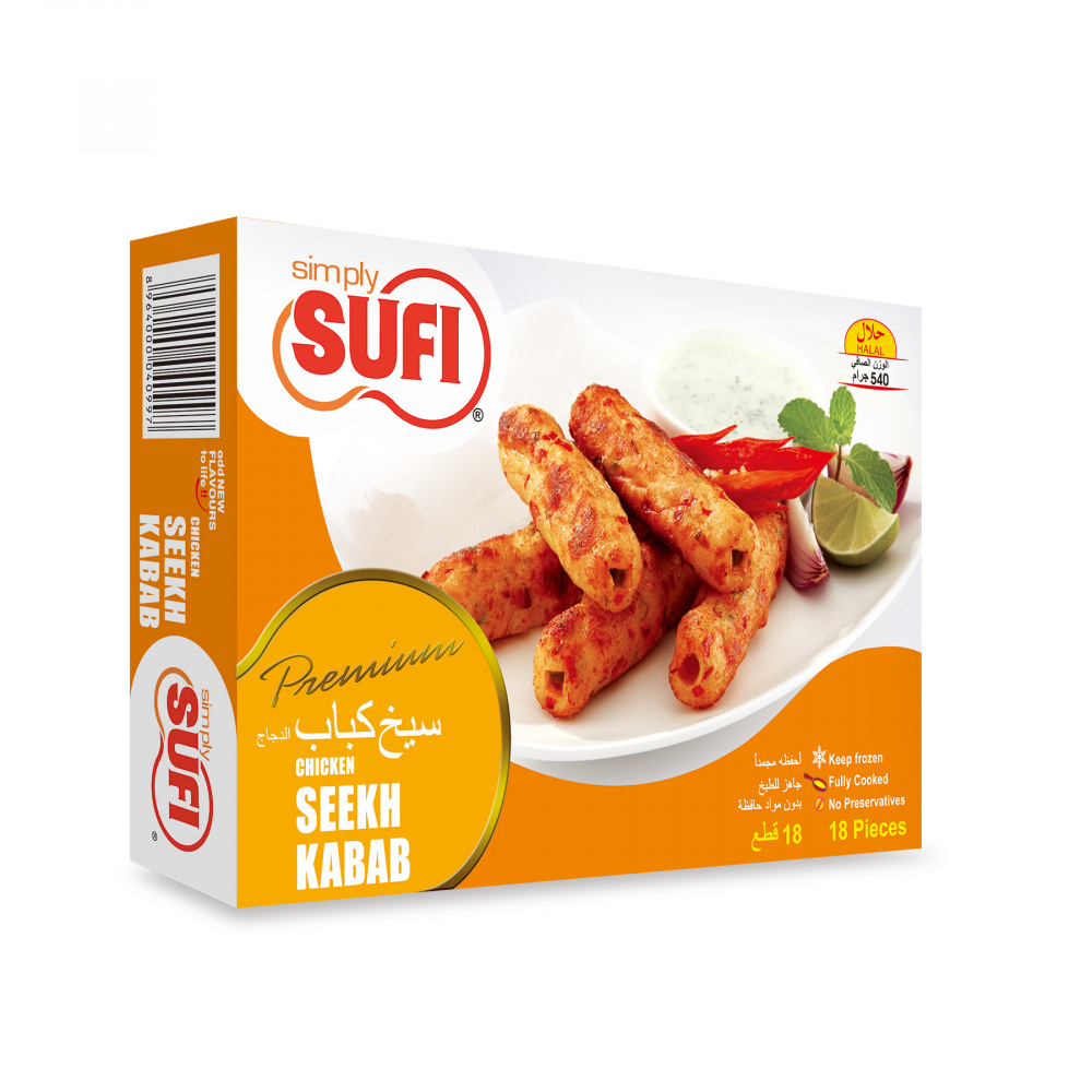 Sufi Premium Chicken Seekh Kabab 18 pcs 540 gr