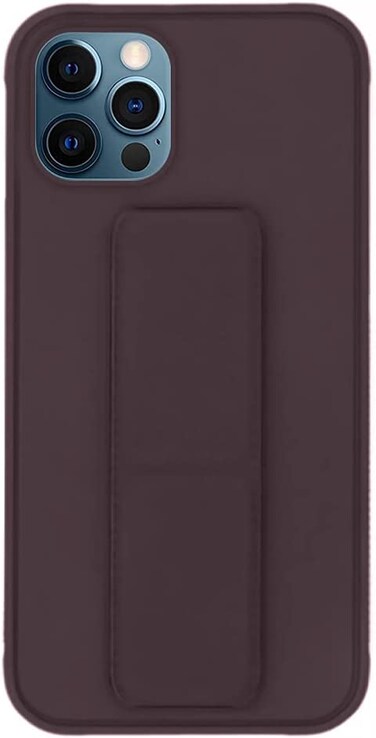 MARGOUN For iPhone 12 pro max Case Cover Finger Grip holder Phone Car Magnetic Multi-function Shockproof Protective Case Two-in-one Phone holder Case (Brown, iphone 12 pro max)