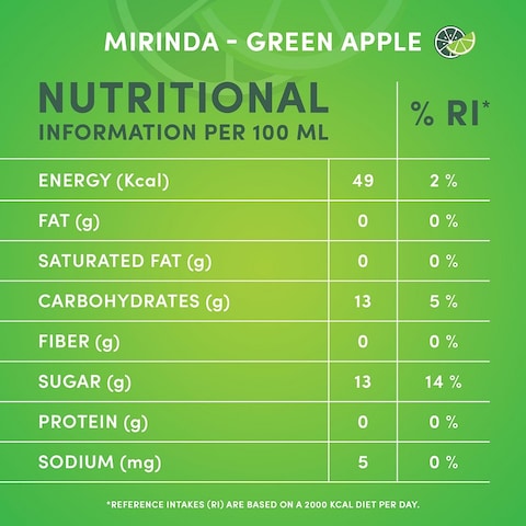 Mirinda Green Apple Flavour Carbonated Soft Drink - 240 ml