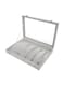 Generic Flannelette Glass Plate Jewellery Box Grey 35x24centimeter
