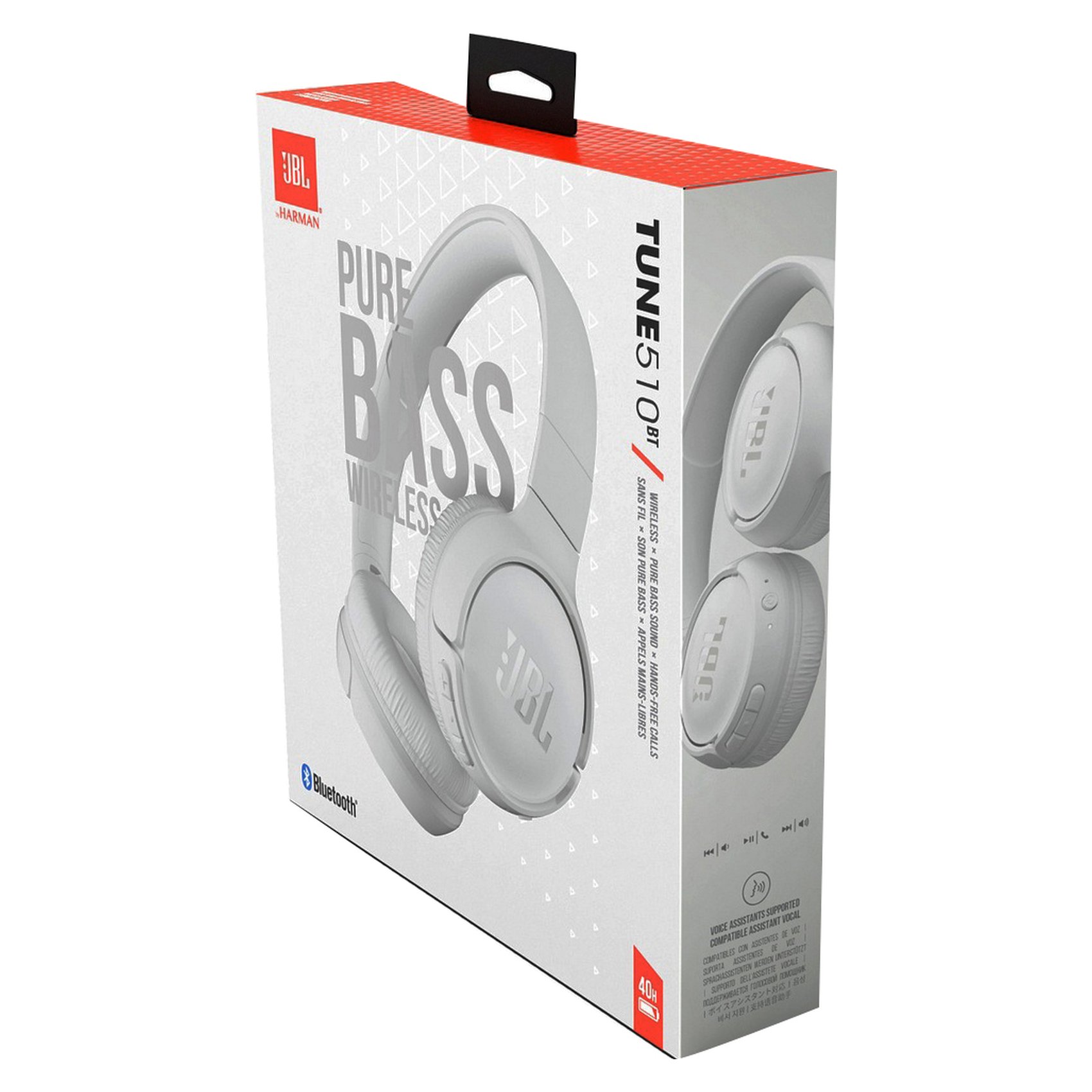 JBL Tune 510BT Wireless Headphone On-Ear With Pure Bass Sound White