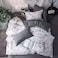 GOLDEN HOME  6-Piece Queen Size Duvet Cover Set, 1 Duvet Cover + 1 Fitted Sheet + 4 Pillow Cases, Microfibre, Muesli