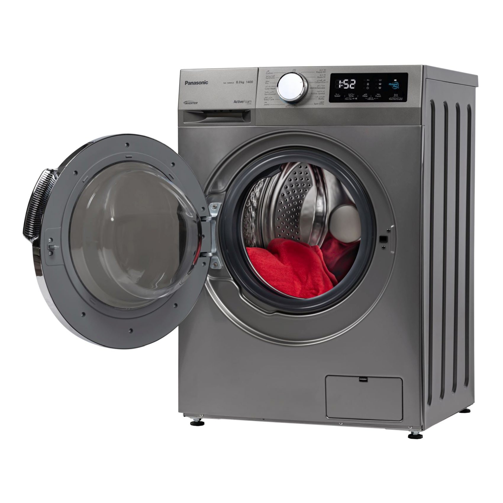Buy Panasonic Front Loading Washer NA-148MG4LAE Grey 8kg Buy Panasonic Front Loading Washer NA-148MG4LAE Grey 8kg