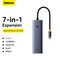 Baseus USB-C Hub 7-in-1 with 4K HDMI, 100W Power Delivery, RJ45 Ethernet, 2 USB-A 3.0, 5Gbps Data Ports, micro SD Card Reader, for Air MacBook Pro XPS, Huawei MateBook other Type-C port devices Grey