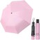 UV Protection Strong Manual Windproof Umbrella Portable Folding Sun Umbrella For Sunny And Rainy Days (Pink)