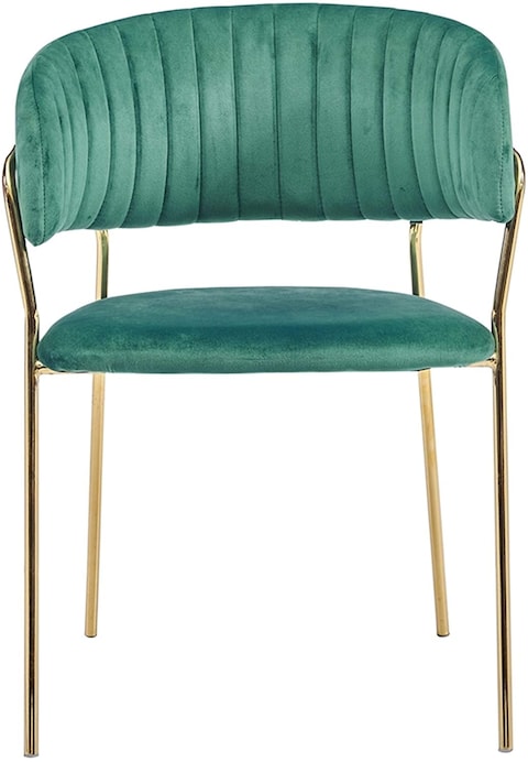 LANNY Modern Green Comfortable Stainless Steel Frame Structure Upholstered velvet fabric living room gold legs dining chairs