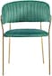 LANNY Modern Green Comfortable Stainless Steel Frame Structure Upholstered velvet fabric living room gold legs dining chairs