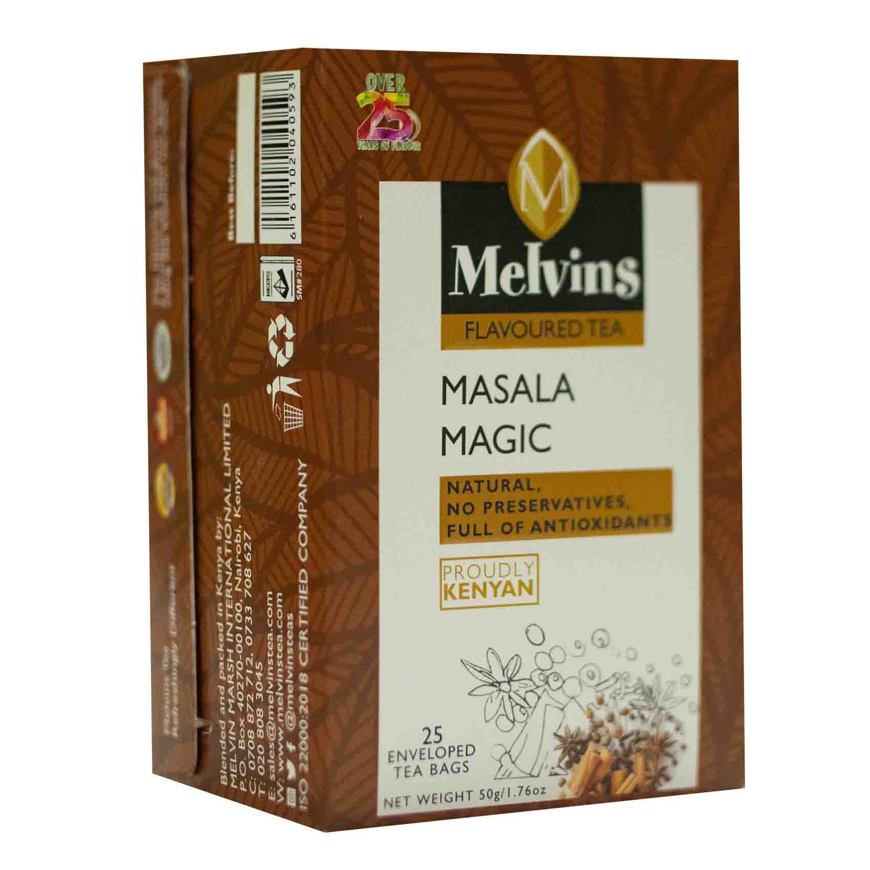 Melvins Masala Tea Bags 25&#39;S