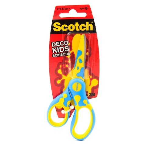 3M Scotch Kids Deco Scissors 1641 Yellow and Blue 13cm