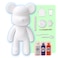 DIY CREATE YOUR OWN UNIQUE ACRYLIC FLUID POURING PAINT BEAR (9 inch - 23 cm) COMPLETE SET, colors: White, Dark-Purple, Orange, Customize Handmade Creative Birthday Gift