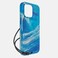 BodyGuardz Carve Marble designed for iPhone 15 Pro MAX case cover compatible with MagSafe with Lanyard - Blue/White