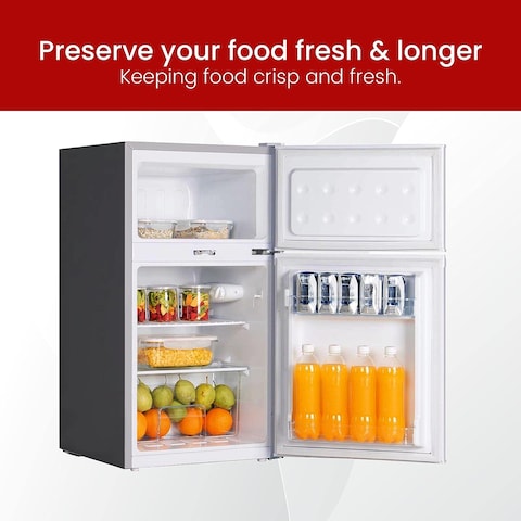 Nobel 85L Net Capacity Double Door Refrigerator, Silver, NR120S
