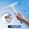 Fitto Squeegee for Shower Glass Door, 10 Inch Multi-Purpose Silicone Squeegee, White &amp; Blue, for Window, Car Windshield, Bathroom Glass Doors and Tile Cleaning, Includes Adhesive Hook
