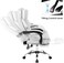 Karnak Executive Office Gaming Chair PU Leather 360 Swivel, Diamond Pattern Stitching High Back With Tilt Lock Mechanism, Soft Foam &amp; Well Padded Backrest With Lumbar Support, White