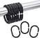 24 PCS Shower Curtain Rings Plastic Shower Curtain Hooks for Bathroom Shower Rod&nbsp;- Black