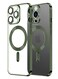 MagSafe Case Magnetic Clear Soft TPU Plating Case Wireless Charging Compatible Shockproof Camera Lens Protection For Apple iPhone 14 Pro Olive Green