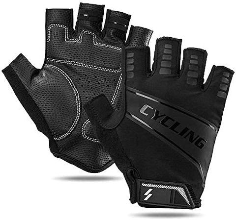 Aiwanto Half Finger Hand Gloves Riding Gloves Sports Gloves Gym Gloves Exercise Gloves Hiking Gloves(Large)